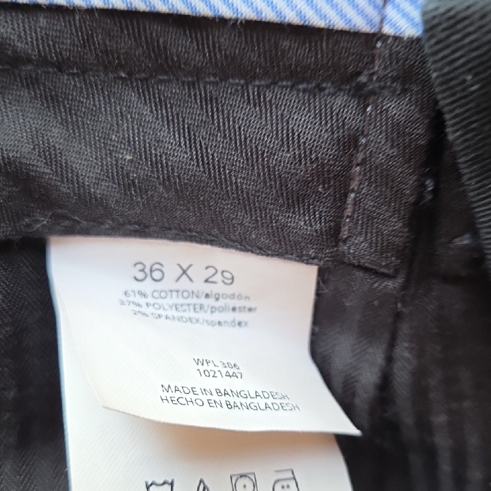 3 Pair Haggar dress pants. Available in charcoal, navy, and black. 36x29 - Picture 12 of 13